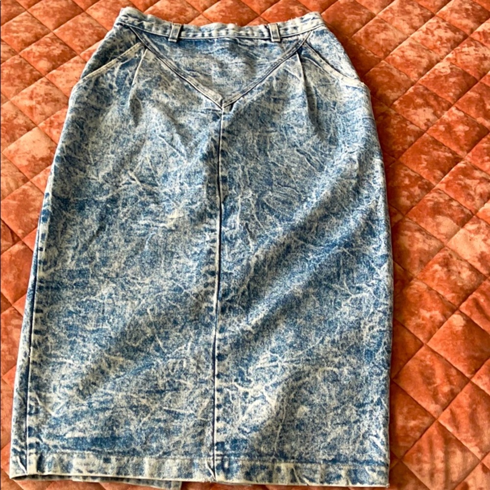 Vintage 90s acid wash denim skirt